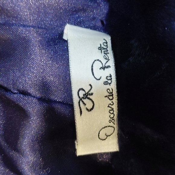 Oscar de la Renta Navy Mink and Fox Collar Cape - Picture 12 of 13